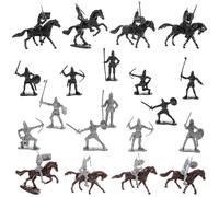 WOONEKY Miniature Soldati Cavalieri in Plastica Resistente per Giochi di Ruolo Decorazioni Tavolo Sabbia e Raccolte Modelli Cavalieri Medievali e Soldatini Romani