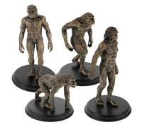 WOONEKY Modelli di Evoluzione Umana in Plastica Robusta Set da 4 Statuette di Uomini Preistorici Realistici Figura Didattica per Scuole e Casa Supporto Educativo per Apprendimento