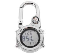 WOONEKY Orologio da Esterno Moschettone, Acciaio Inossidabile Argento | Direzione, Resistente AI Graffi, Mostra la Data, per Arrampicata e Montagna