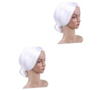 WOONEKY Parrucca Da Donna Santa 2 Pezzi Con Chignon Per Festa A Tema Halloween