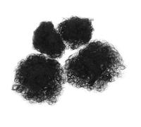 WOONEKY Parrucche Afro per Bambini con Chignon Riccio Sintetico, Accessori per Chioma per Bambine, Set 4 Pezzi, Leggero Traspirante per Feste e Travestimenti Scolastici