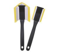 WOONEKY Pennello per Bordi e Angoli di Pittura Murale Triangolare 2 Pezzi Setole Resistenti, Manico Ergonomico per Rifinitura Precisa in Interni ed Esterni