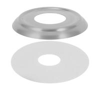 WOONEKY Piastra di Rifinitura Bocchettone Vasca in Acciaio Inox con Guarnizione in Spugna Copri Tubo Doccia in Metallo Resistente e Antischizzo per Protezione Lavabo Bagno