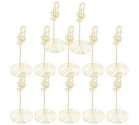 WOONEKY Porta Carte da Tavolo in Ferro Oro, 12 Pezzi a Forma di Note Musicali, Clip Multiuso per Segnaposto e Memo, per Matrimoni e Ricevimenti