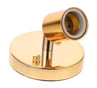 WOONEKY Portalampada E27 Girevole in Ferro Color Oro, Attacco Filettato Regolabile a 180°, Supporto Vintage per Lampadine da Parete, Facile Installazione per Illuminazione Interna