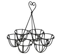 WOONEKY Portauova Supporto Creativo Manico a Sei Fori in Ferro Nero Organizer per Uova Resistente e Pratico per Conservazione e Protezione delle Uova per Cucina e Ristorante