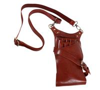 WOONEKY Pouch Pelle Per Strumenti Da Parrucchiere Borsa Per Forbici e Pettini Kit Di Attrezzi Per Acconciature Porta Utensili Multifunzionale Marrone