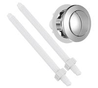 WOONEKY Pulsante Doppio Sciacquone Wc Argento con Aste Compatibili per Serbatoio Bagno Ricambio Toilette Facile da Installare e Durevole Accessorio Serbatoio Acqua Standard