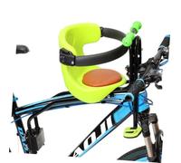 WOONEKY Seggiolino Anteriore Bicicletta Regolabile per Anni Sedile Sicurezza con Supporto Schienale Rinforzato Pedali Pieghevoli e Corrimano Antiscivolo Verde