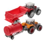 WOONEKY Set 2 Pezzi Giocattolo Trattore in Plastica, Veicoli Giocattolo per Ragazzo Ragazza, Modellino Camion Autocarro, Colori Vivaci e Sicuri per Gioco Interattivo e Didattico