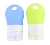 WOONEKY Set Di 3 Flaconi Ricaricabili Portatili Da 38 Ml Dispenser Da Viaggio Vuoti in Silicone Contenitori Per Trucco E Della Pelle A Prova Di Perdite Verde
