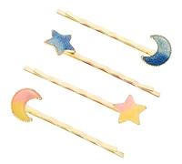WOONEKY Set Di 4 Eleganti Fermagli Per Da Bambina Con Fiocchi Per Accessori Per Da Festa A Forma Di Stella E