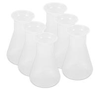 WOONEKY Set di 6 Beute da Laboratorio in Plastica Pp, Bottiglie Erlenmeyer Coniche da 100ml Misurazione Graduata per Facile Miscelazione in Laboratorio