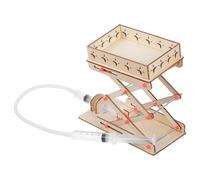 WOONEKY Set Fai da Te Piattaforma Elevatrice Idraulica in Legno Giocattolo Educativo per Esperimenti Scientifici Kit Laboratorio Creativo per Apprendimento e Scienza