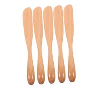 WOONEKY Spalmatore in Legno Funzione per Affettare Pane per Burro e Marmellata 5 Pezzi Accessori per Cucina e Cura del Viso per Vacanze Estive Riutilizzabile
