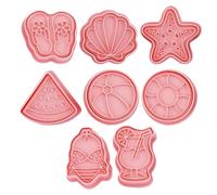 WOONEKY Stampi per Biscotti Resistenti All'usura in Silicone Riutilizzabili 8 Pezzi Tema Mare Rosa e Facili da Modellare per Biscotti Creativi, la Preparazione a Hawaii