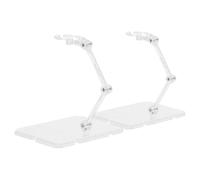 WOONEKY Supporto per Action Figure Regolabile Base Trasparente, Set da 2 Pezzi, Espositore per Giocattoli e Bambole, Struttura Robusta per Collezionisti, per Esposizione Modulare