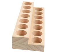 WOONEKY Supporto Per Contenitore Portaoggetti in Legno A Due Strati Espositore Per Bottiglie Di Profumo