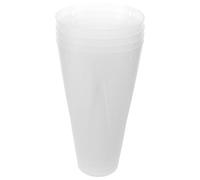 WOONEKY Supporto per Steli di Fiori 4 Pezzi, Contenitore Rotondo in Plastica Bianca per Composizioni Floreali, Scatola Cilindrica Porta Bouquet per Fiori Artificiali e Freschi,