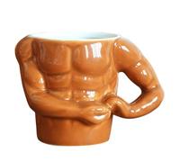 WOONEKY Tazza da Caffè Design Semplice e Stiloso Arancione in Ceramica Superficie Liscia Adatta per Tè e Succhi a Casa o'aperto