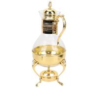 WOONEKY Teiera in Vetro Riscaldabile Europea con Manico Termoisolante Resistente e Facile da Pulire Bollitore Decorativo per Caffè e Tè Adatto per Uso Domestico e Ristoranti