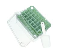 WOONEKY Vaschette per Ghiaccio con Trasparente Verde Stampo per Ghiaccio Riutilizzabile in Dura Facile da Sformare e Impilabile per Freezer e Uso
