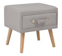 Woonisher Comodino Grigio 40x35x40 cm in Tessuto Tavolo da soggiorno in materiale a base di legno tavolino da caffè