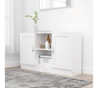 Woonisher Credenza Bianca 120x30,5x70 cm in Legno Multistrato mobiletto mobile da cucina mobile per cucina dispensa cucina