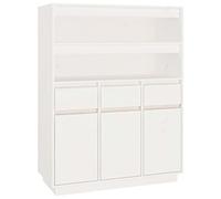 Woonisher Credenza Bianca 89x40x116,5 cm in Legno Massello di Pino credenza cucina dispensa cucina credenza cucina alta
