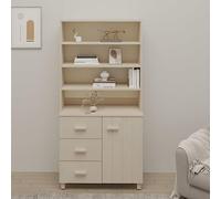Woonisher Credenza HAMAR in Legno Massello di Pino Marrone credenza cucina dispensa cucina credenza cucina alta