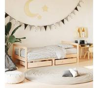 Woonisher Giroletto per Bambini con Cassetti 80x160cm Legno Massello Pino