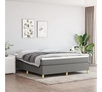 Woonisher Letto a molle con materasso, grigio scuro, tessuto 160x200 cm, anima a molle insacchettate e supporto medio-rigido, struttura del letto e rete a doghe per un sonno ristoratore