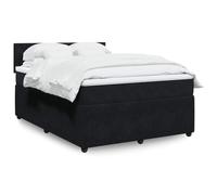 Woonisher Letto box spring con materasso a molle insacchettate in velluto, comodo coprimaterasso, lussuoso sistema letto nero 160x200 cm per un sonno ristoratore