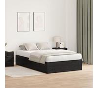 Woonisher Letto Contenitore Rovere Nero Legno Doppia Standard