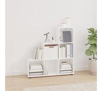 Woonisher Libreria a Scala Bianco Lucido 107 cm in Legno Multistratomobiletto mobili H6mobiletto soggiorno