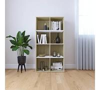 Woonisher Libreria/Credenza Bianca Rovere Sonoma 66x30x130 cm Multistratomobiletto mobili H6mobiletto soggiorno
