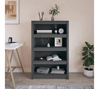 Woonisher Libreria Grigia 80x35x126 cm in Legno Massello di Pinomobiletto mobili H6mobiletto soggiorno