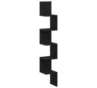Woonisher Mensola d'angolo nera in rovere, 20x20x127,5 cm, in legno ingegnerizzato mensola da muro mensole da muro design mensole