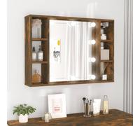 Woonisher Mobile a Specchio con LED Rovere Fumo 76x15x55 cmmobiletto mobili H6mobiletto soggiorno