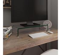 Woonisher Mobile/Rialzo Porta TV in Vetro Trasparente 60x25x11 cm