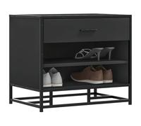 Woonisher Panca Portaoggetti Nera 60x40x53,5 cm Multistrato e Metallomobiletto mobili H6mobiletto soggiorno