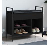 Woonisher Panca Portaoggetti Nera 65,5x32x57,5 cm in Legno Multistratomobiletto mobili H6mobiletto soggiorno