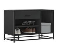 Woonisher Panca Portaoggetti Nera 80x40x53,5 cm Multistrato e Metallomobiletto mobili H6mobiletto soggiorno