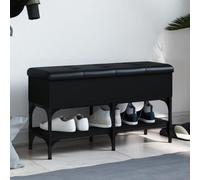 Woonisher Panca Portaoggetti Nera 82x32x45 cm in Legno Multistratomobiletto mobili H6mobiletto soggiorno