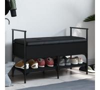 Woonisher Panca Portaoggetti Nera 85,5x42x57,5 cm in Legno Multistratomobiletto mobili H6mobiletto soggiorno