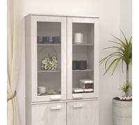 Woonisher Piano Credenza HAMAR Bianco 85x35x100 cm Legno Massello di Pino credenza cucina dispensa cucina credenza cucina alta