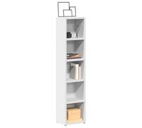 Woonisher Scaffali Porta CD 2 pz Bianchi 21x16x93,5 cm Legno Multistrato mobiletto mobile da cucina mobile per cucina dispensa cucina