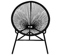 Woonisher Sedia da Giardino Acapulco in Polyrattan Nera