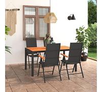 Woonisher Set da Pranzo da Giardino 5 pz Nero e MarroneMobili da balcone sofa