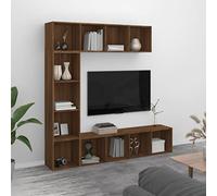 Woonisher Set Mobili Libreria/Porta TV 3pz Rovere Marrone 180x30x180 cmmobiletto mobili H6mobiletto soggiorno